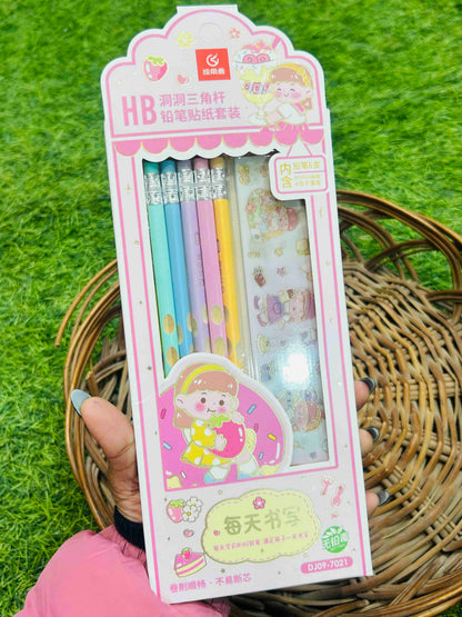 HB Pencil Set With Sticker