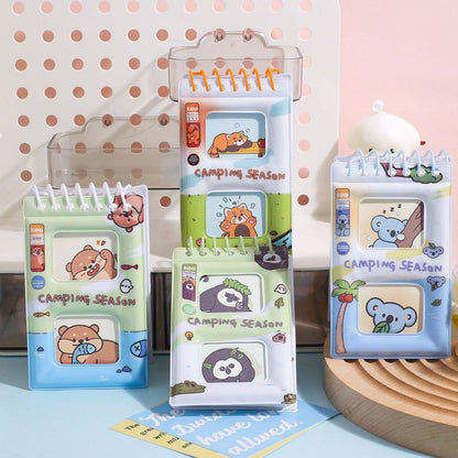 Cute Cream Cat & Camping Season theme Spiral Dairy