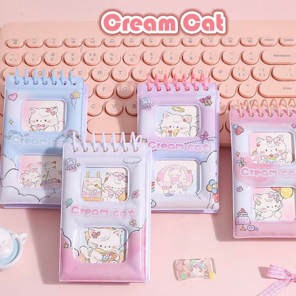 Cute Cream Cat & Camping Season theme Spiral Dairy