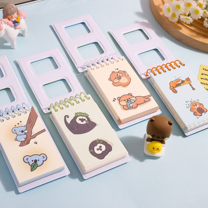 Cute Cream Cat & Camping Season theme Spiral Dairy