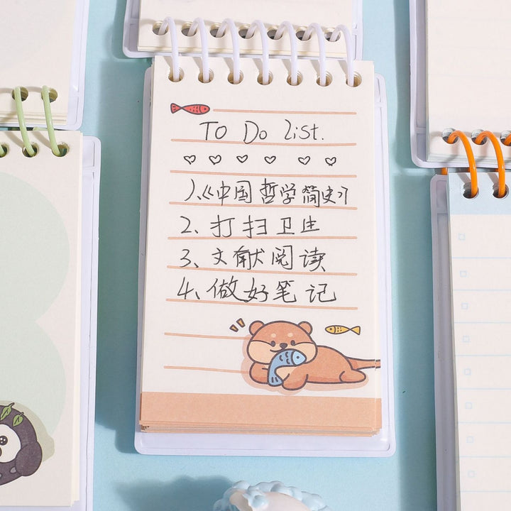 Cute Cream Cat & Camping Season theme Spiral Dairy