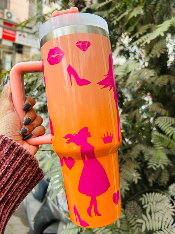 Orange Barbie Stainless Steel Tumbler