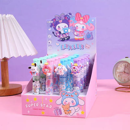Sanrio & Space push Erasers
