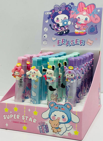 Sanrio & Space push Erasers
