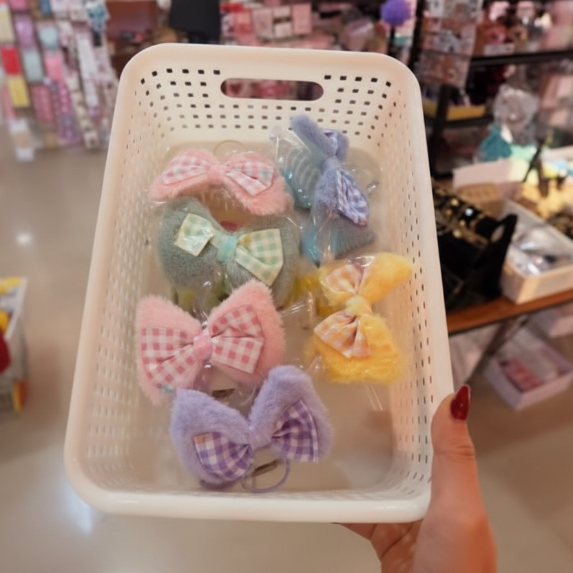 Checkered Fur Hair Claw Clip