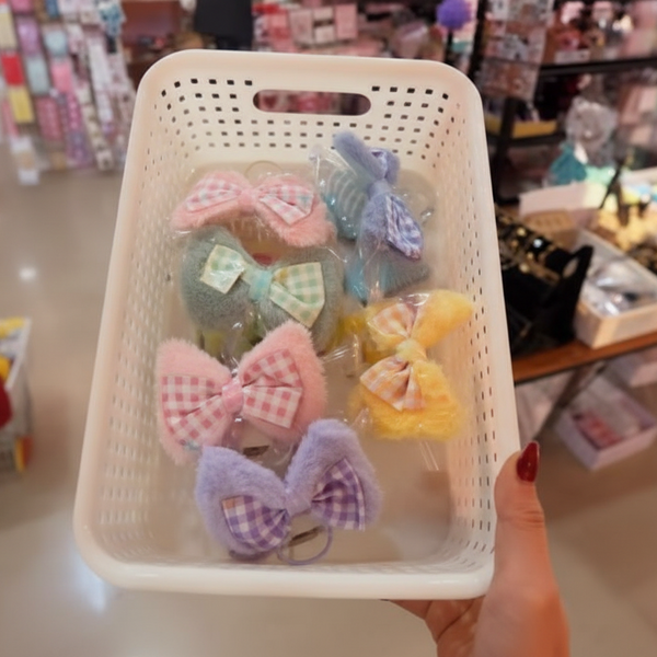 Checkered Fur Hair Claw Clip