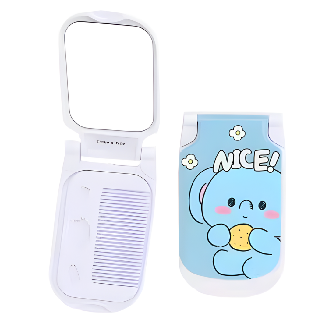 Foldable Popup Pocket Mirror With Comb