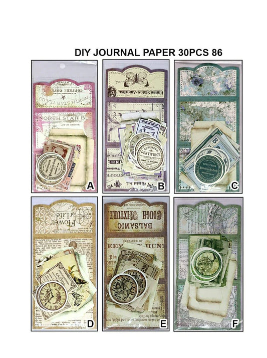 Journal Vintage Sticker 30 Pcs Set