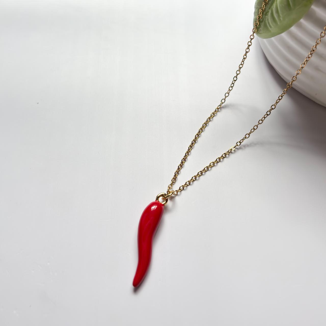 Hot Red Chilli Necklace