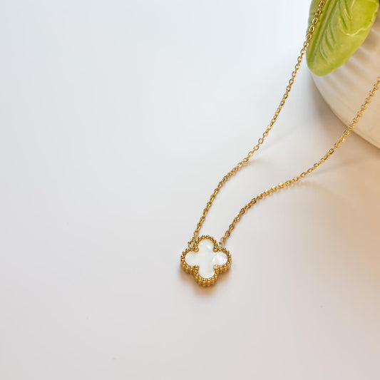 White Clover Pendant Necklace