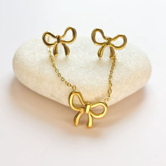 Chic Bow Necklace Set