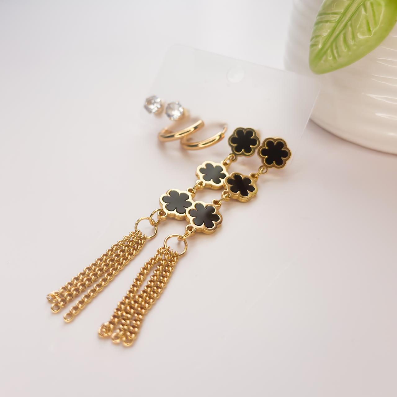 Midnight Bloom Earring Set