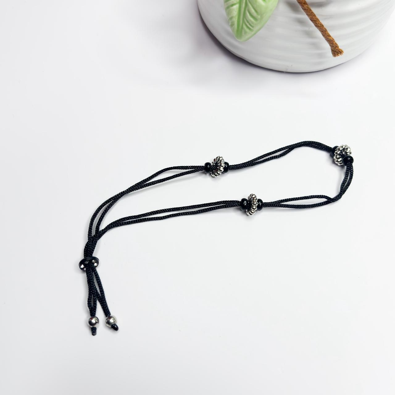 Shadow Bead Thread Anklet- Model 1