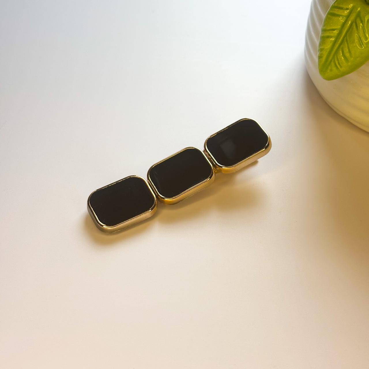 Black Rectangle Hair Slide