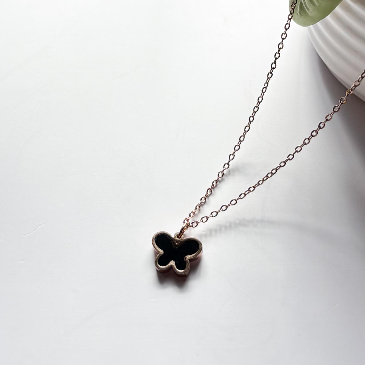 Dual-Sided Butterfly Pendant Necklace – Rose Gold