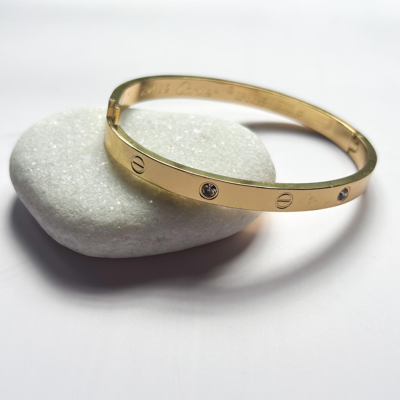 Love Stone Accent Bangle Bracelet
