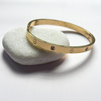 Love Stone Accent Bangle Bracelet