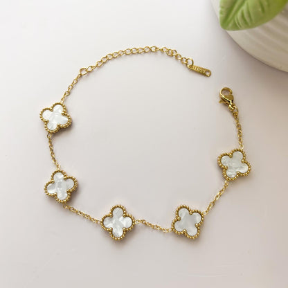 Clover Bracelet - White