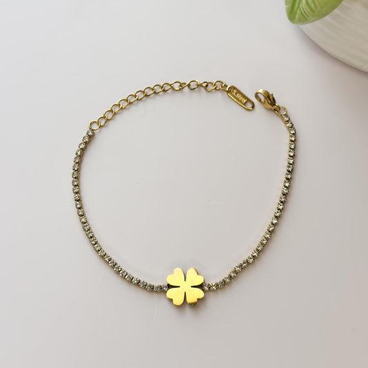 Golden Bloom Stone Bracelet