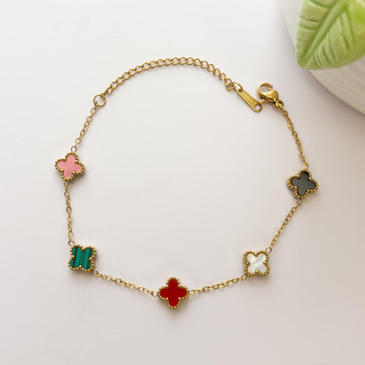 Multicolor Clover Bracelet