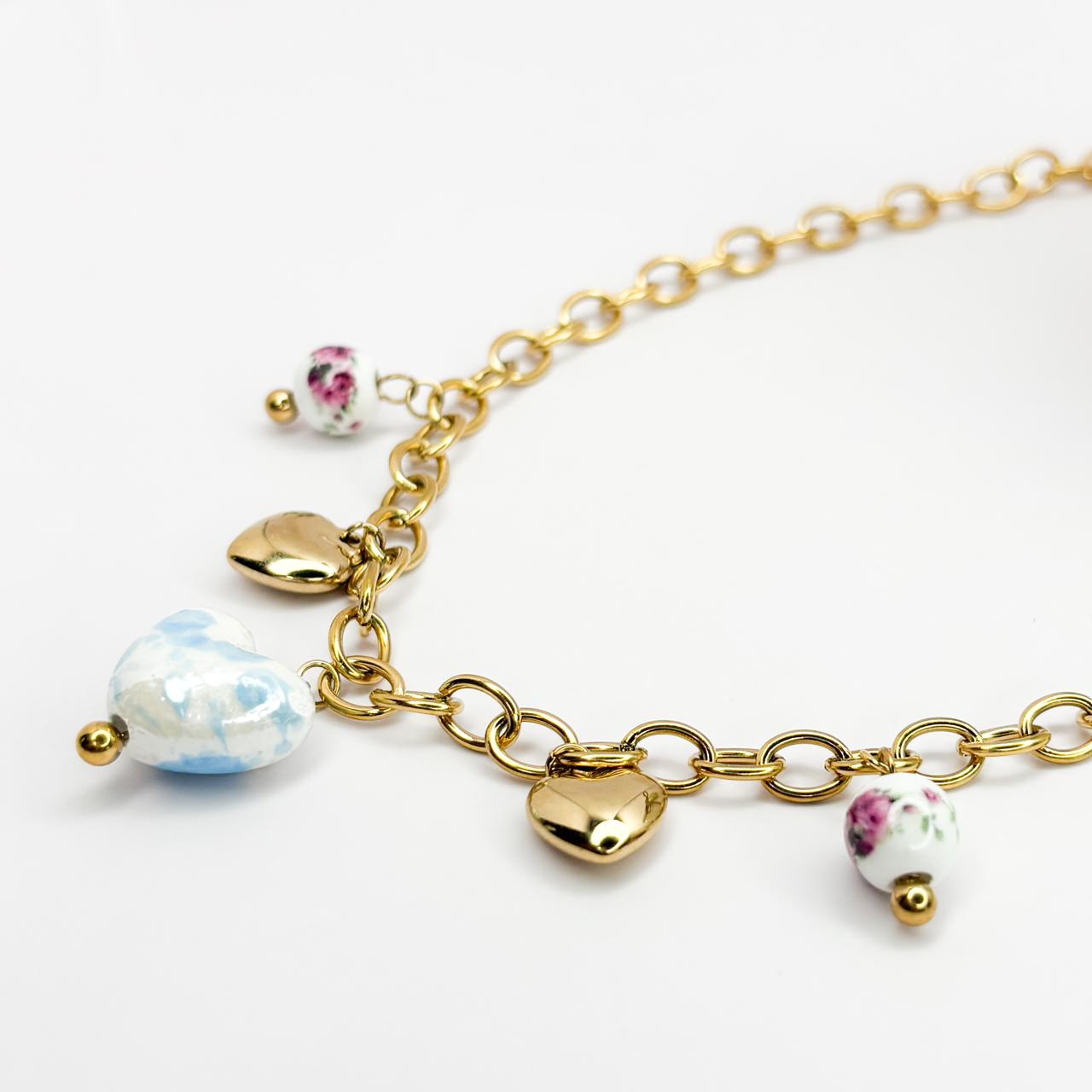 Heart of Hydrangea Charms Necklace
