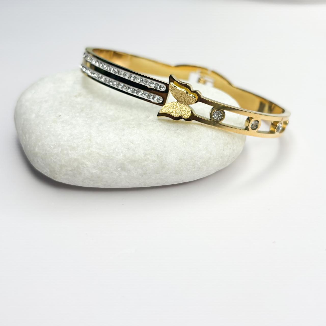 Starlit Butterfly Bangle Bracelet
