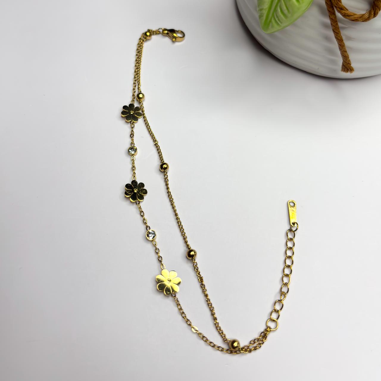 Golden Daisy Layered Bracelet