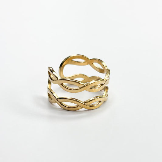 Double Layer Rope Statement Ring