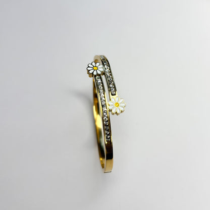Dual Daisy Bangle Bracelet