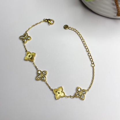 Golden flower Stone Bracelet