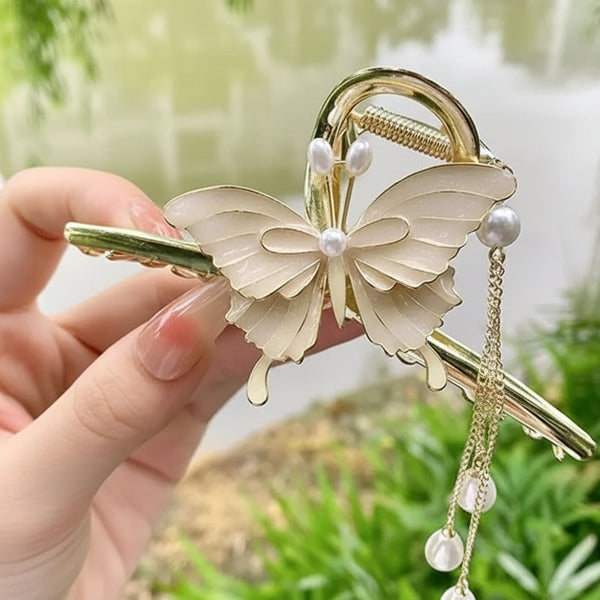 Classy Golden Butterfly Claw Clip