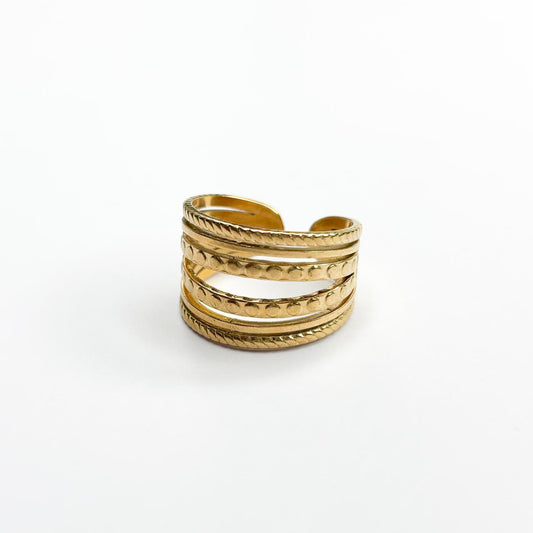 Obsidian Statement Stack Ring