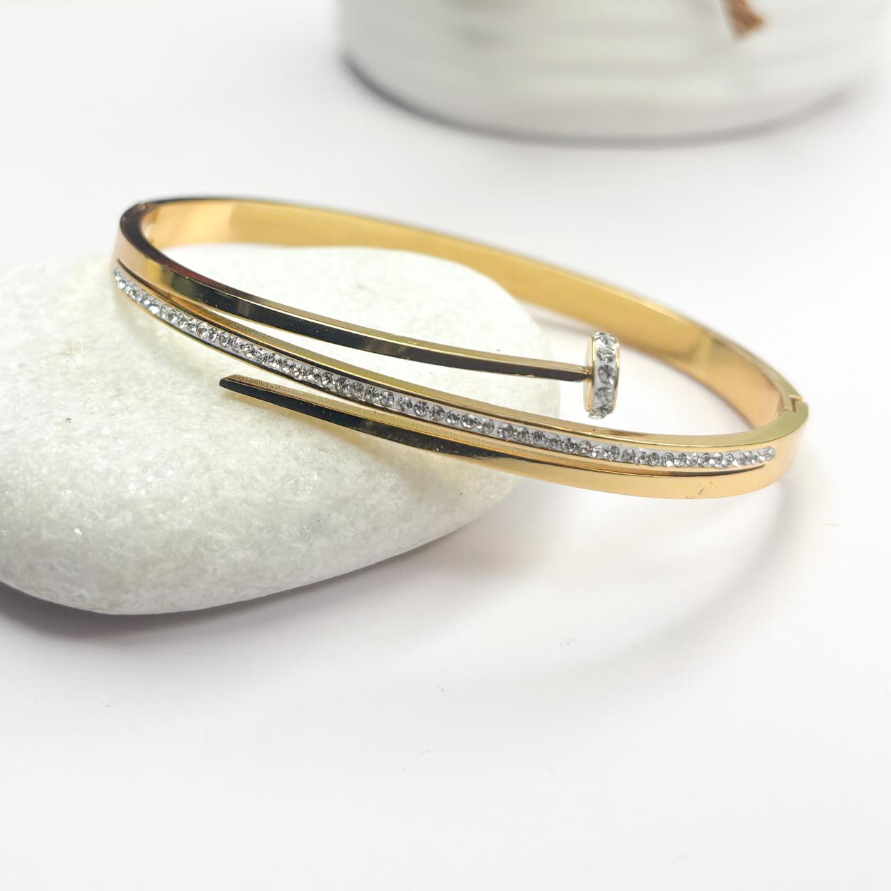 Sparkling Nail Bangle Bracelet