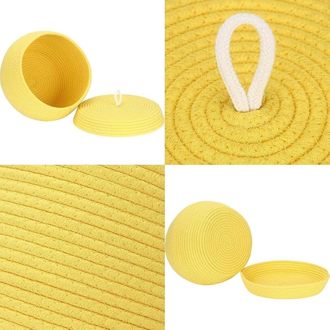 Cotton Rope Storage Basket with Lid