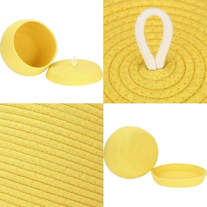 Cotton Rope Storage Basket with Lid