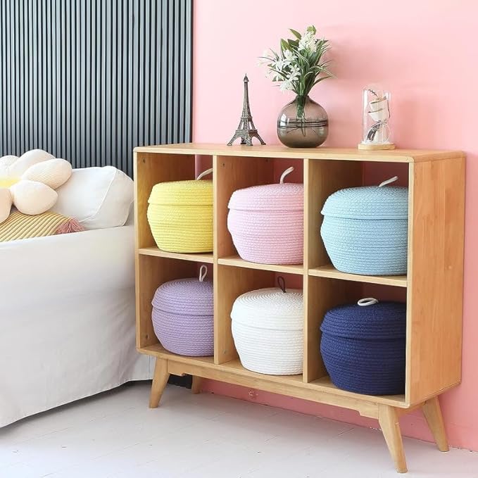 Cotton Rope Storage Basket with Lid