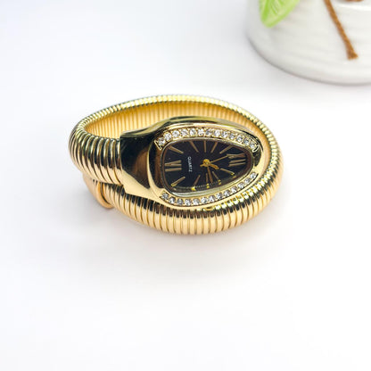 Serpenti Snake Watch Bracelet (Black Dial)