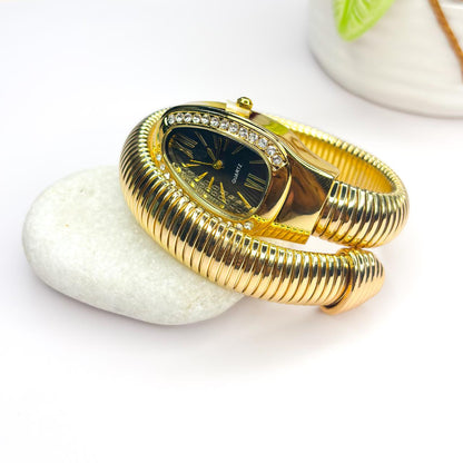 Serpenti Snake Watch Bracelet (Black Dial)