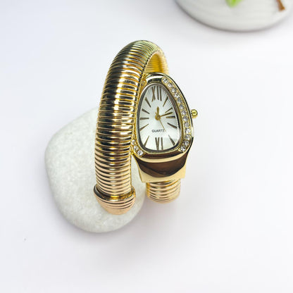 Serpenti Snake Watch Bracelet (White Dial)