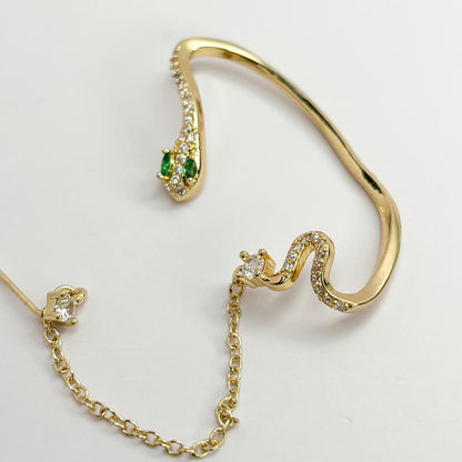 Serpentine Chain Stud Cuff Earring