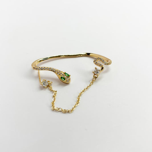 Serpentine Chain Stud Cuff Earring