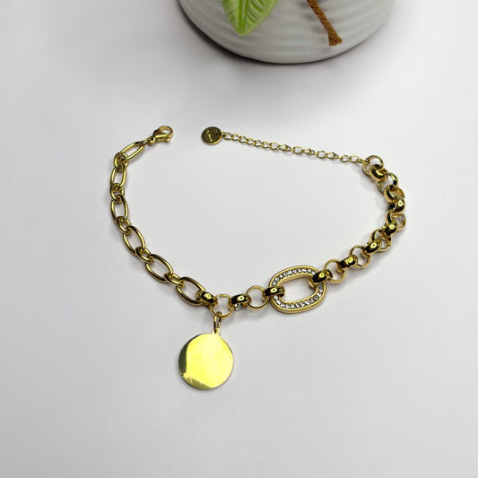 Elegant Duo-Link Charm Bracelet