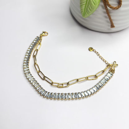 Tennis Link Layered Bracelet