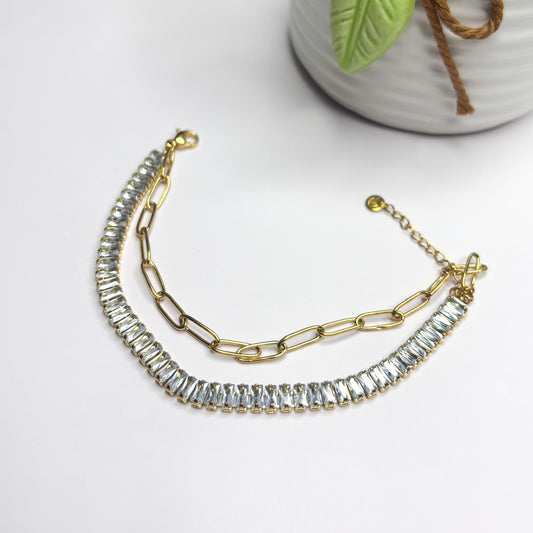 Tennis Link Layered Bracelet