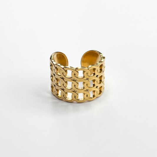 Triple Layer Rope Statement Ring