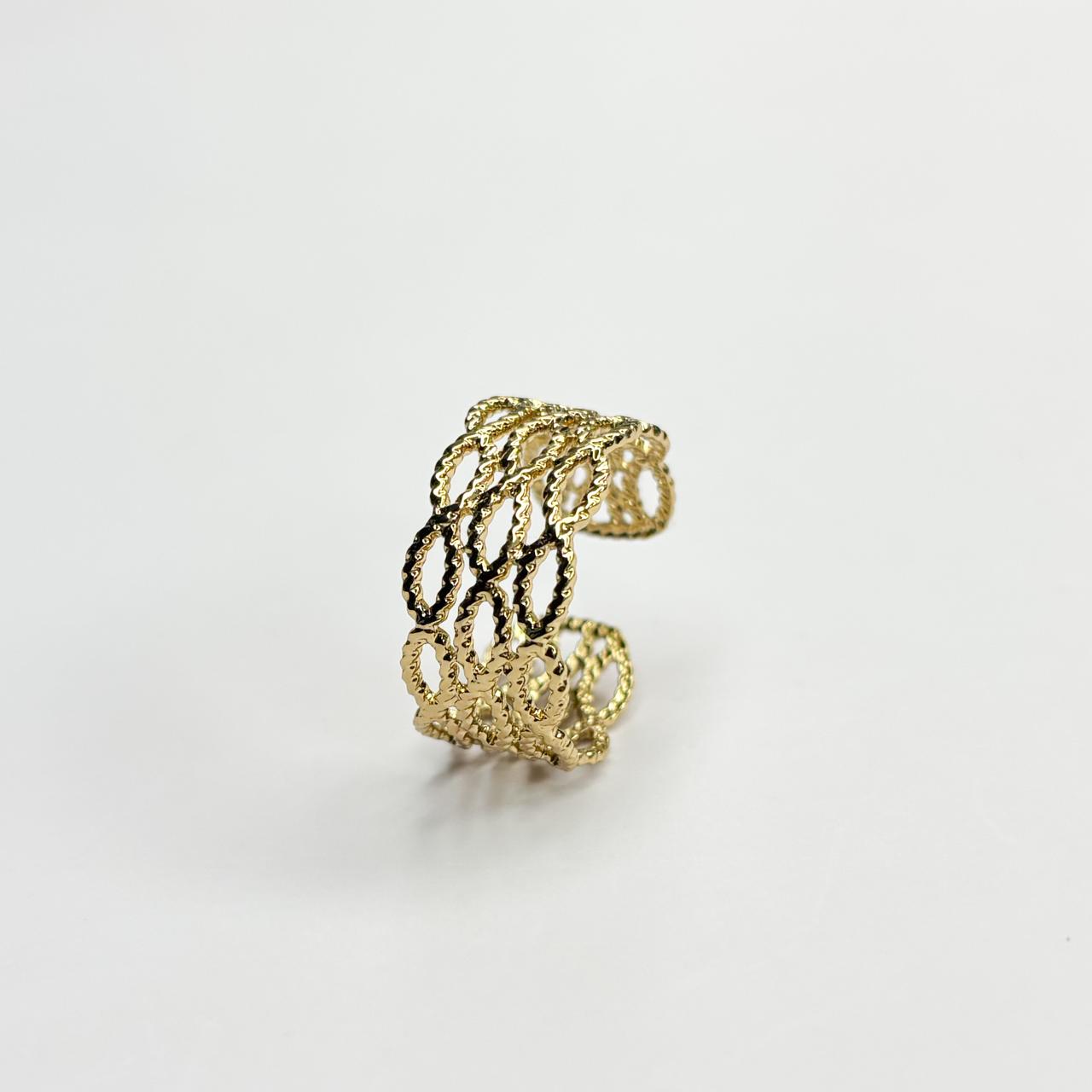 Triple Layer Wave Statement Ring