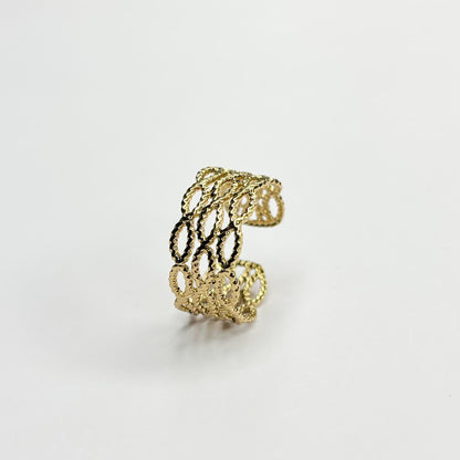 Triple Layer Wave Statement Ring