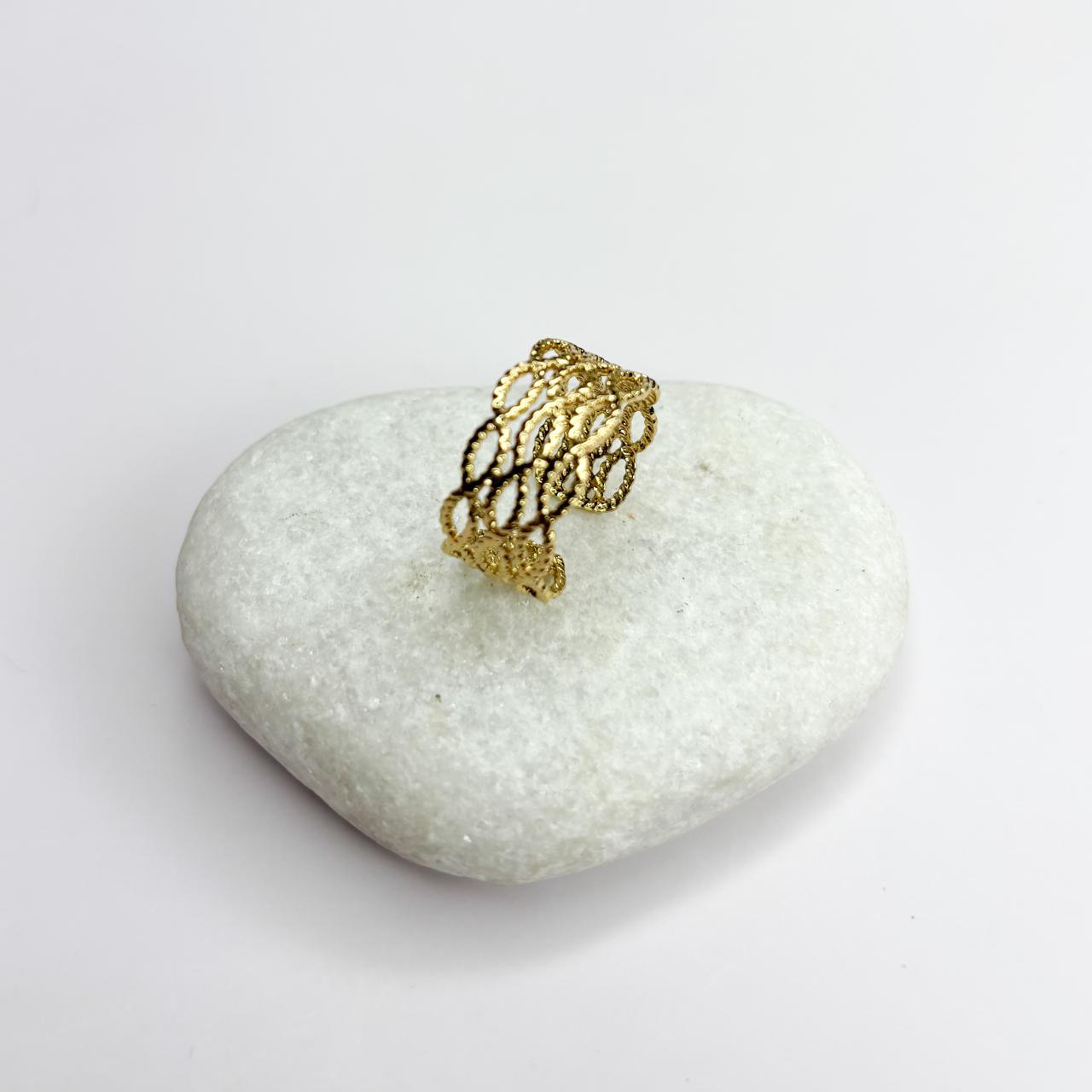Triple Layer Wave Statement Ring