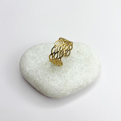 Triple Layer Wave Statement Ring